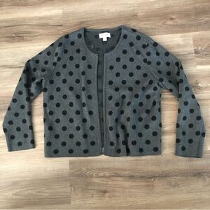 COPY - Elle Gray Black Polka Dot Open Front Cardigan Women Size XL